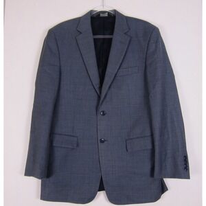 Jos A Bank Mens Traveler Wool 2 Button Blazer Jacket Blue Size 40R Tailored Fit